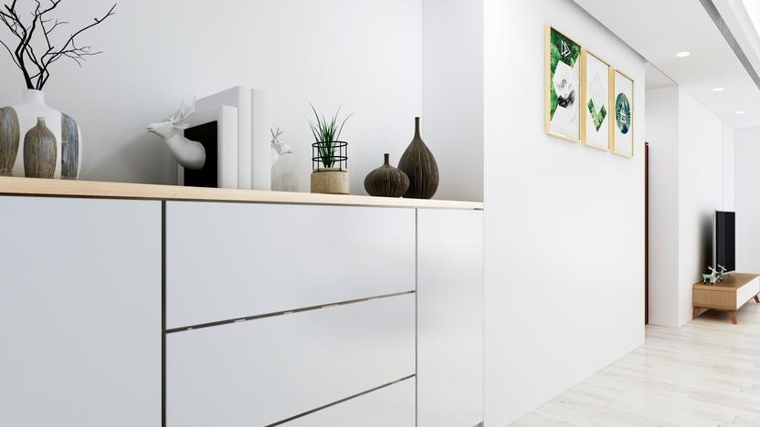 Graue Kommode planen Graue Kommode im Hausflur